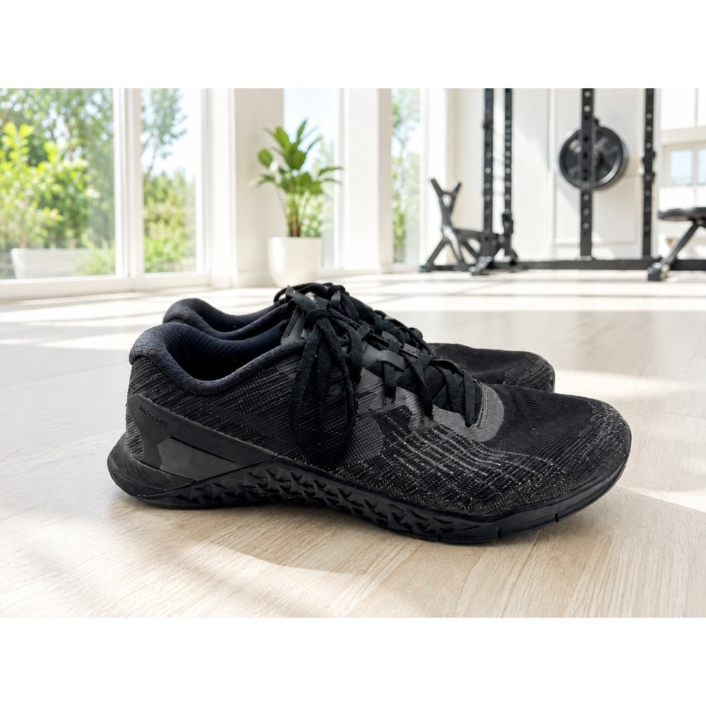 Nike Metcon 3 TB Triple Black Mens 7.5 Training Shoes 898055-003 Gym‎ CrossFit